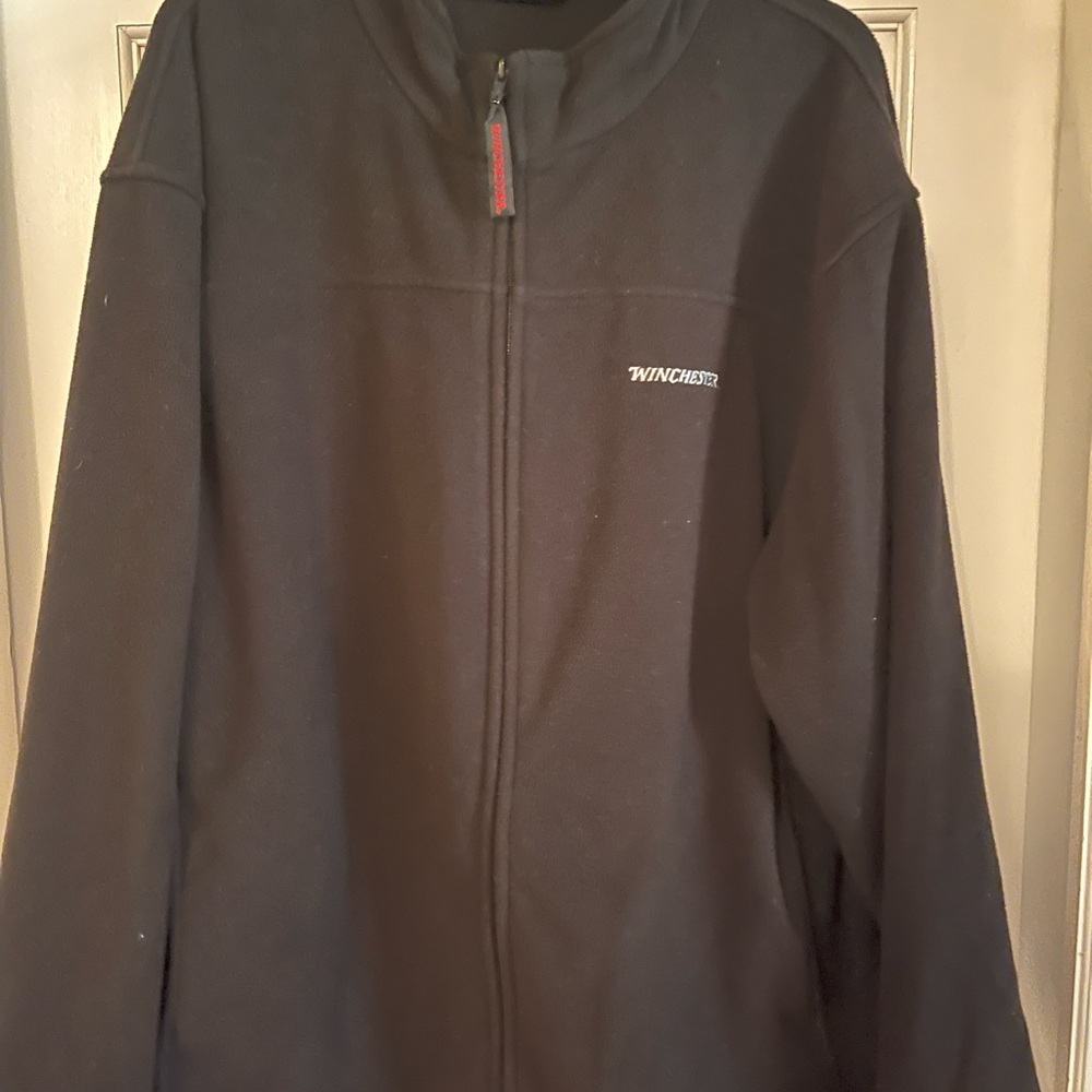 Winchester Mens Size XL Black Fleece Jacket Polyester Full-Zip Rugged Outdoors